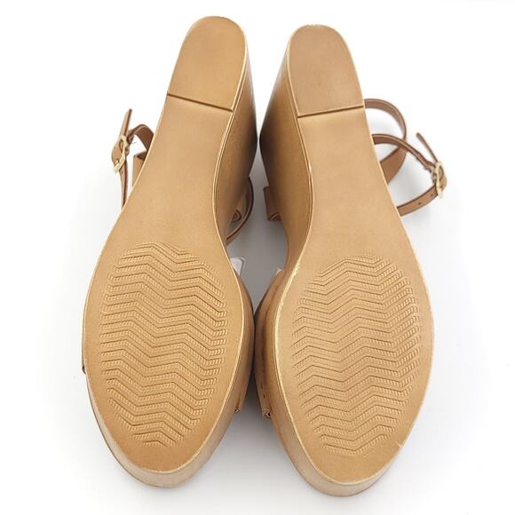 Steve Madden Women Strappy Wooden Wedge Sandals Welsh Size US 10 Camel Nubuck - Picture 6 of 6
